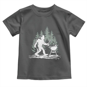 Bigfoot BBQ Toddler T Shirt Funny Sasquatch Barbecue Dad Grill Gift TS10 Dark Heather Print Your Wear