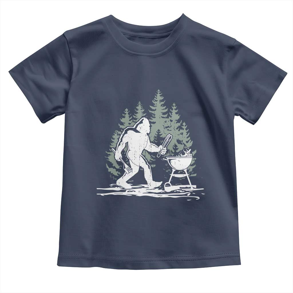 Bigfoot BBQ Toddler T Shirt Funny Sasquatch Barbecue Dad Grill Gift TS10 Navy Print Your Wear