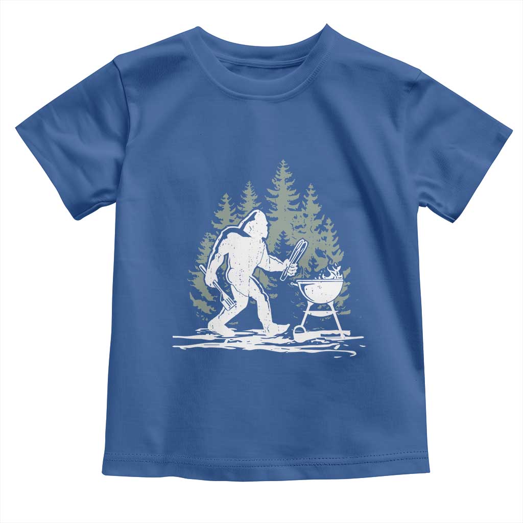 Bigfoot BBQ Toddler T Shirt Funny Sasquatch Barbecue Dad Grill Gift TS10 Royal Blue Print Your Wear