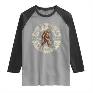 Funny Bigfoot Raglan Shirt Don't Be An Assquatch Retro Outdoor TS10 Sport Gray Black Print Your Wear