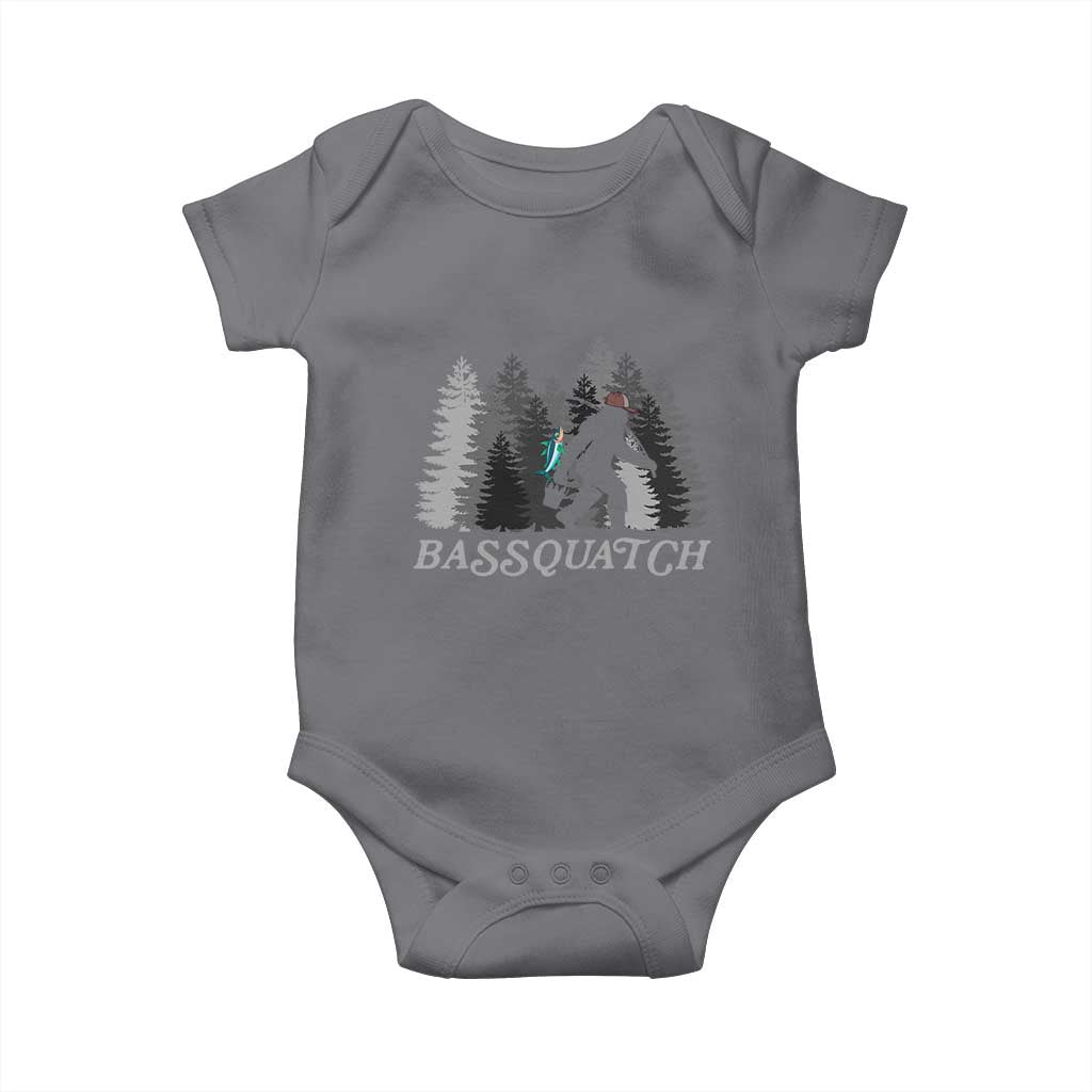 Funny Bigfoot Fishing Baby Onesie Bassquatch Sasquatch In The Forest Yeti TS10 Charcoal Print Your Wear