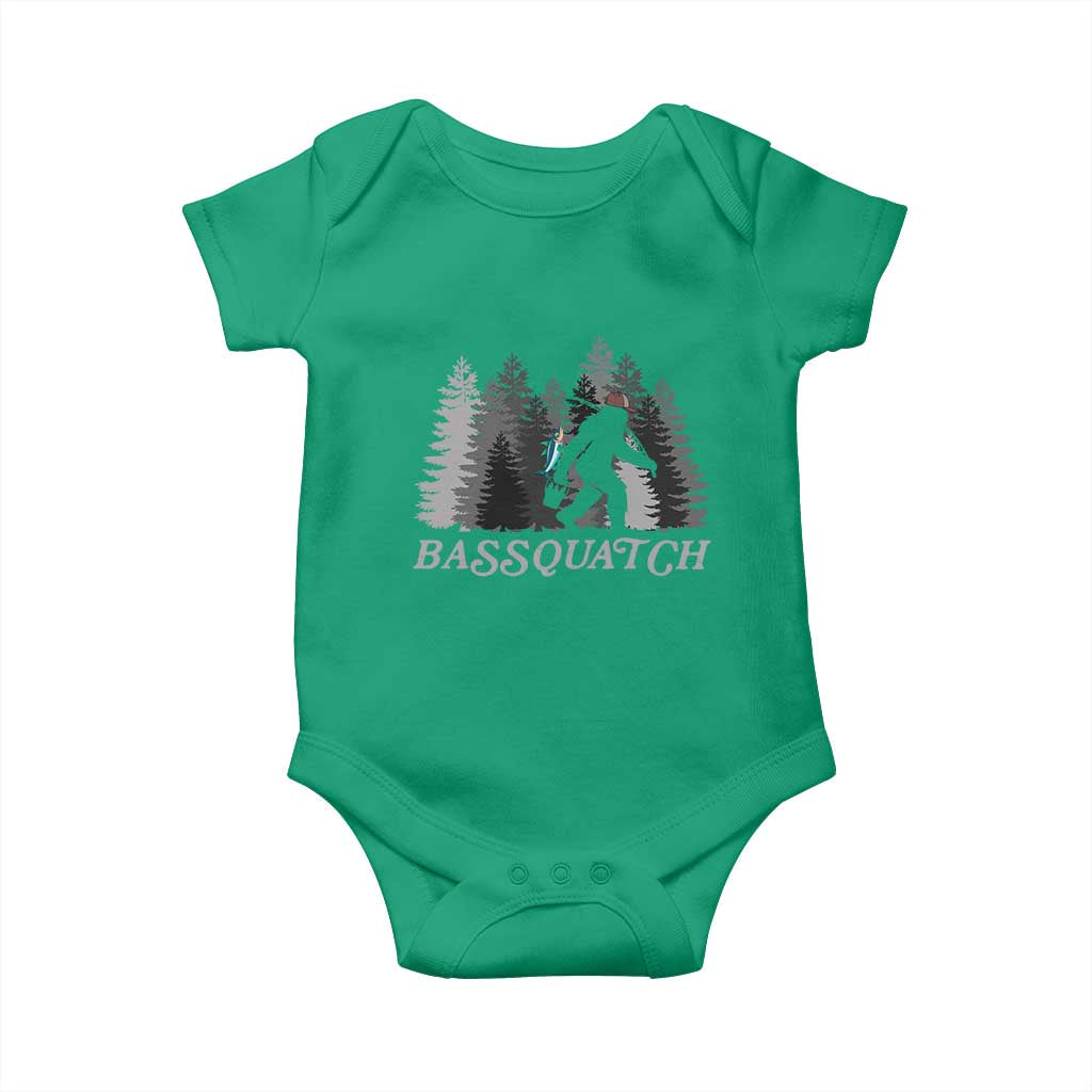 Funny Bigfoot Fishing Baby Onesie Bassquatch Sasquatch In The Forest Yeti TS10 Irish Green Print Your Wear