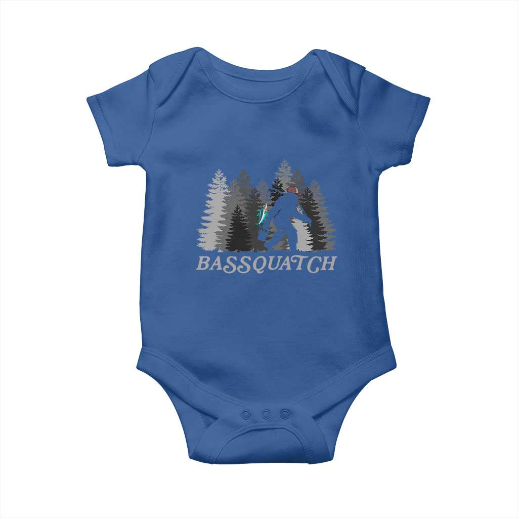Funny Bigfoot Fishing Baby Onesie Bassquatch Sasquatch In The Forest Yeti TS10 Royal Blue Print Your Wear