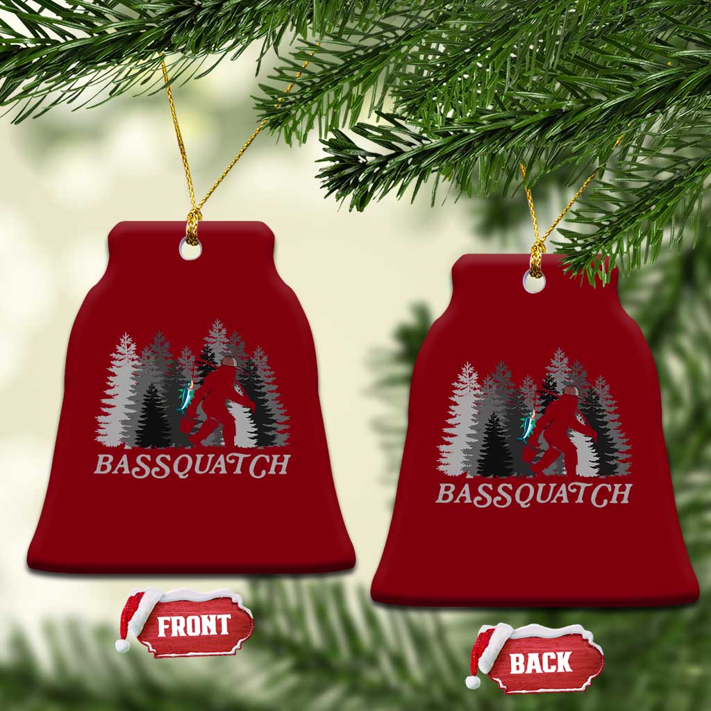 Funny Bigfoot Fishing Ceramic Ornament Bassquatch Sasquatch In The Forest Yeti TS10 Print Your Wear