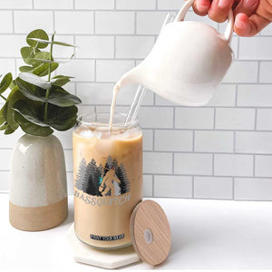 Funny Bigfoot Fishing Glass Can Bassquatch Sasquatch In The Forest Yeti TS10 Print Your Wear