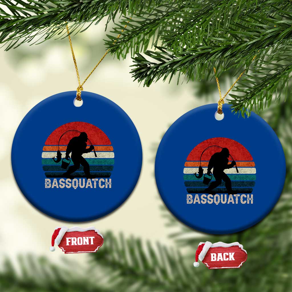 Retro Bigfoot Fishing Ceramic Ornament Funny Retro Sasquatch Bassquatch Fisherman TS10 1pc Blue Print Your Wear