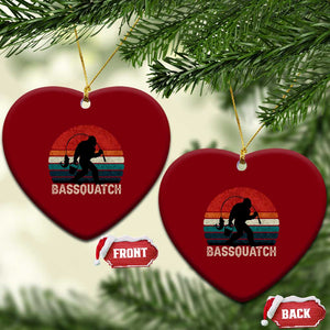 Retro Bigfoot Fishing Ceramic Ornament Funny Retro Sasquatch Bassquatch Fisherman TS10 Print Your Wear