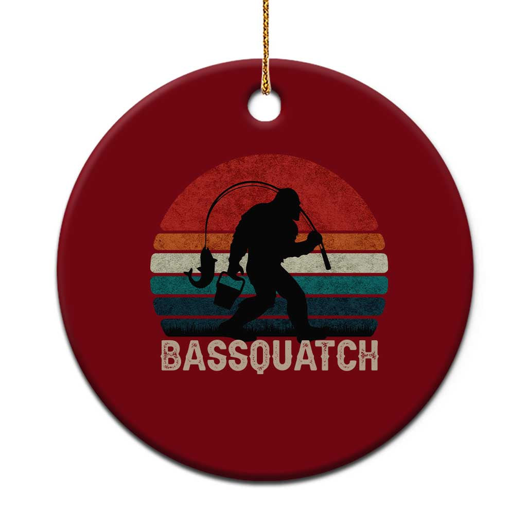 Retro Bigfoot Fishing Ceramic Ornament Funny Retro Sasquatch Bassquatch Fisherman TS10 1pc Red Print Your Wear