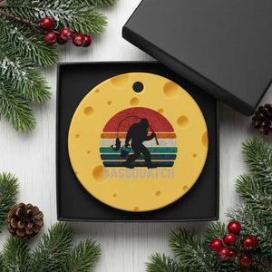 Retro Bigfoot Fishing Ceramic Ornament Funny Retro Sasquatch Bassquatch Fisherman TS10 1pc Yellow Cheese Print Your Wear
