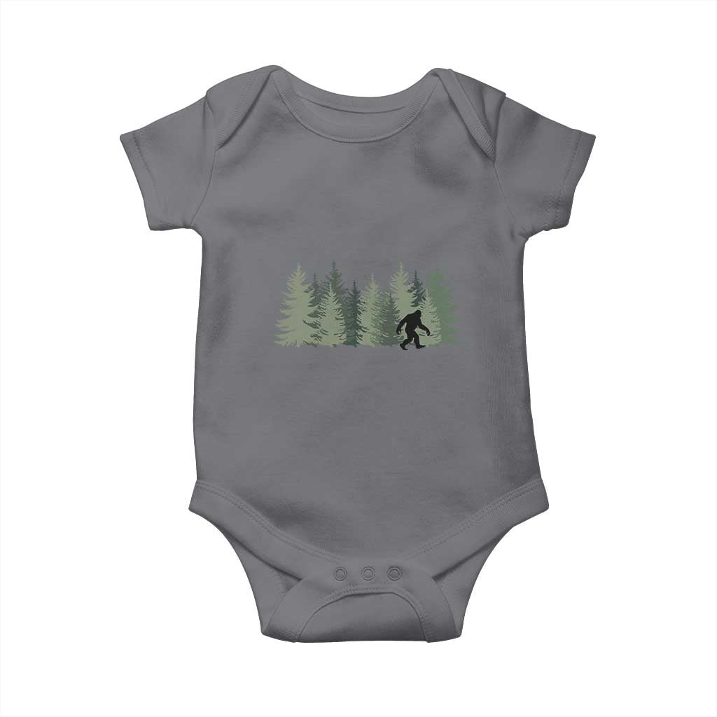 Bigfoot In The Forest Sasquatch Yeti Baby Onesie TS10 Charcoal Print Your Wear