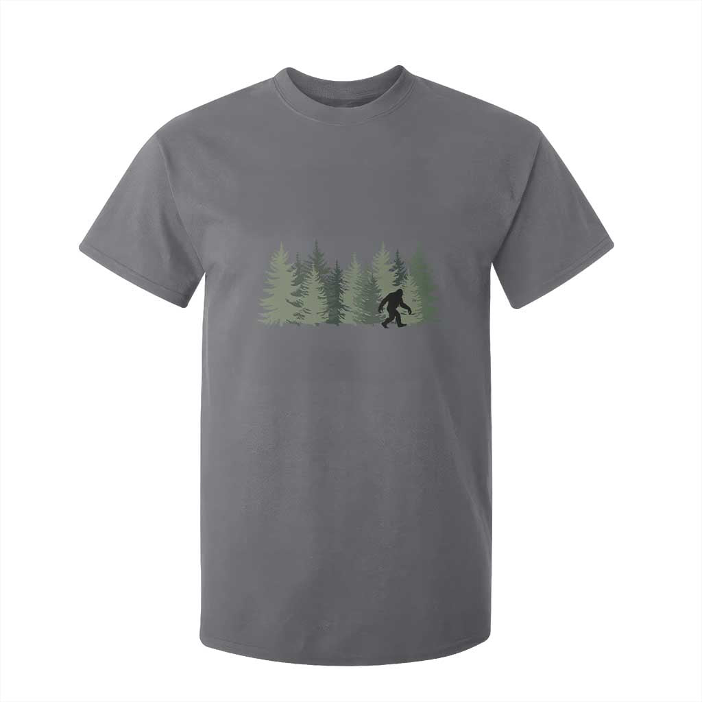 Bigfoot In The Forest Sasquatch Yeti T Shirt For Kid TS10 Charcoal Print Your Wear