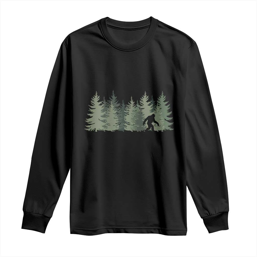 Bigfoot In The Forest Sasquatch Yeti Long Sleeve Shirt TS10 Black Print Your Wear