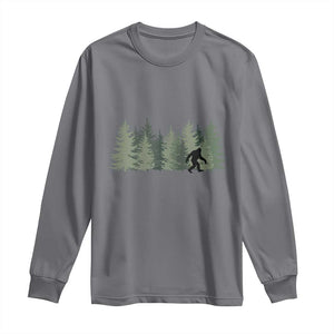 Bigfoot In The Forest Sasquatch Yeti Long Sleeve Shirt TS10 Charcoal Print Your Wear