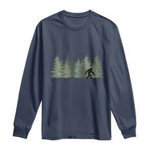 Bigfoot In The Forest Sasquatch Yeti Long Sleeve Shirt TS10 Navy Print Your Wear