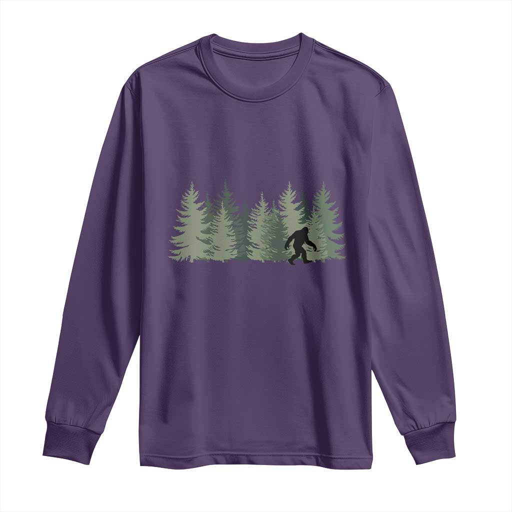 Bigfoot In The Forest Sasquatch Yeti Long Sleeve Shirt TS10 Purple Print Your Wear