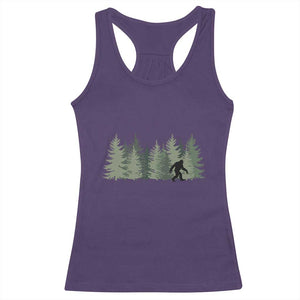 Bigfoot In The Forest Sasquatch Yeti Racerback Tank Top - Print Your Wear