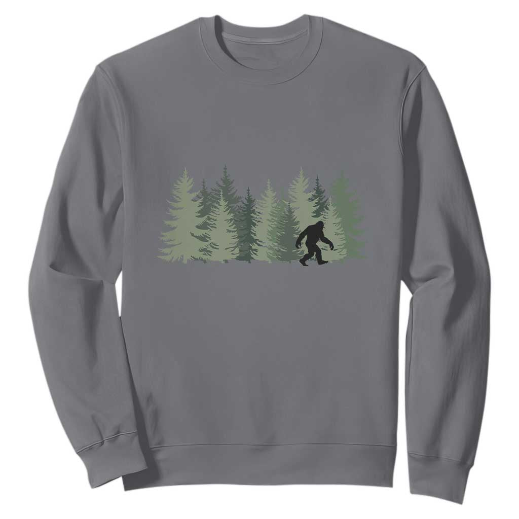 Bigfoot In The Forest Sasquatch Yeti Sweatshirt TS10 Charcoal Print Your Wear