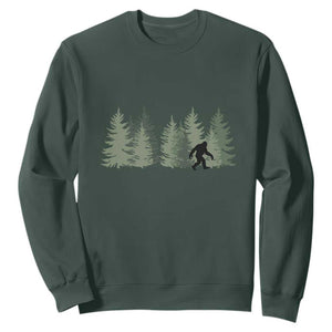 Bigfoot In The Forest Sasquatch Yeti Sweatshirt TS10 Dark Forest Green Print Your Wear