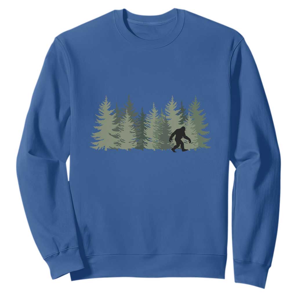 Bigfoot In The Forest Sasquatch Yeti Sweatshirt TS10 Royal Blue Print Your Wear