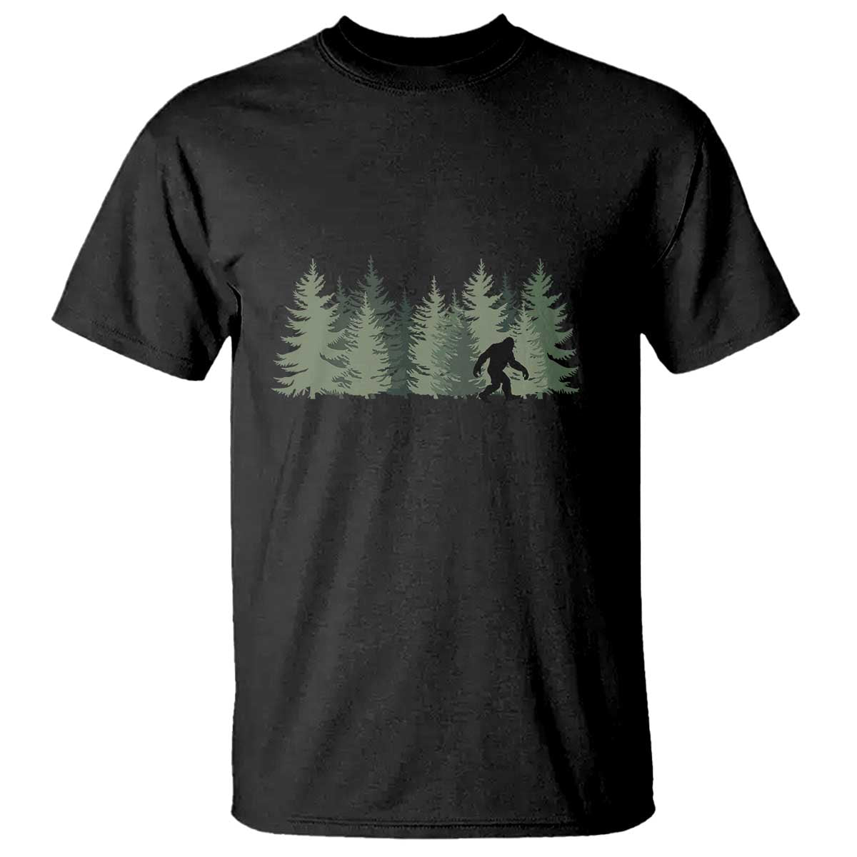 Bigfoot In The Forest Sasquatch Yeti T Shirt TS10 Black Print Your Wear