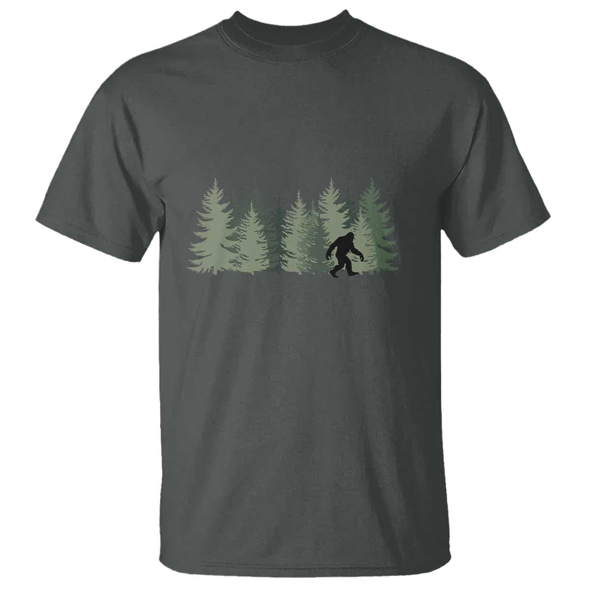 Bigfoot In The Forest Sasquatch Yeti T Shirt TS10 Dark Heather Print Your Wear