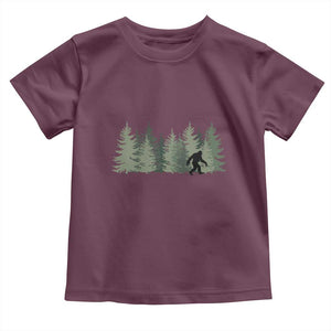 Bigfoot In The Forest Sasquatch Yeti Toddler T Shirt TS10 Maroon Print Your Wear