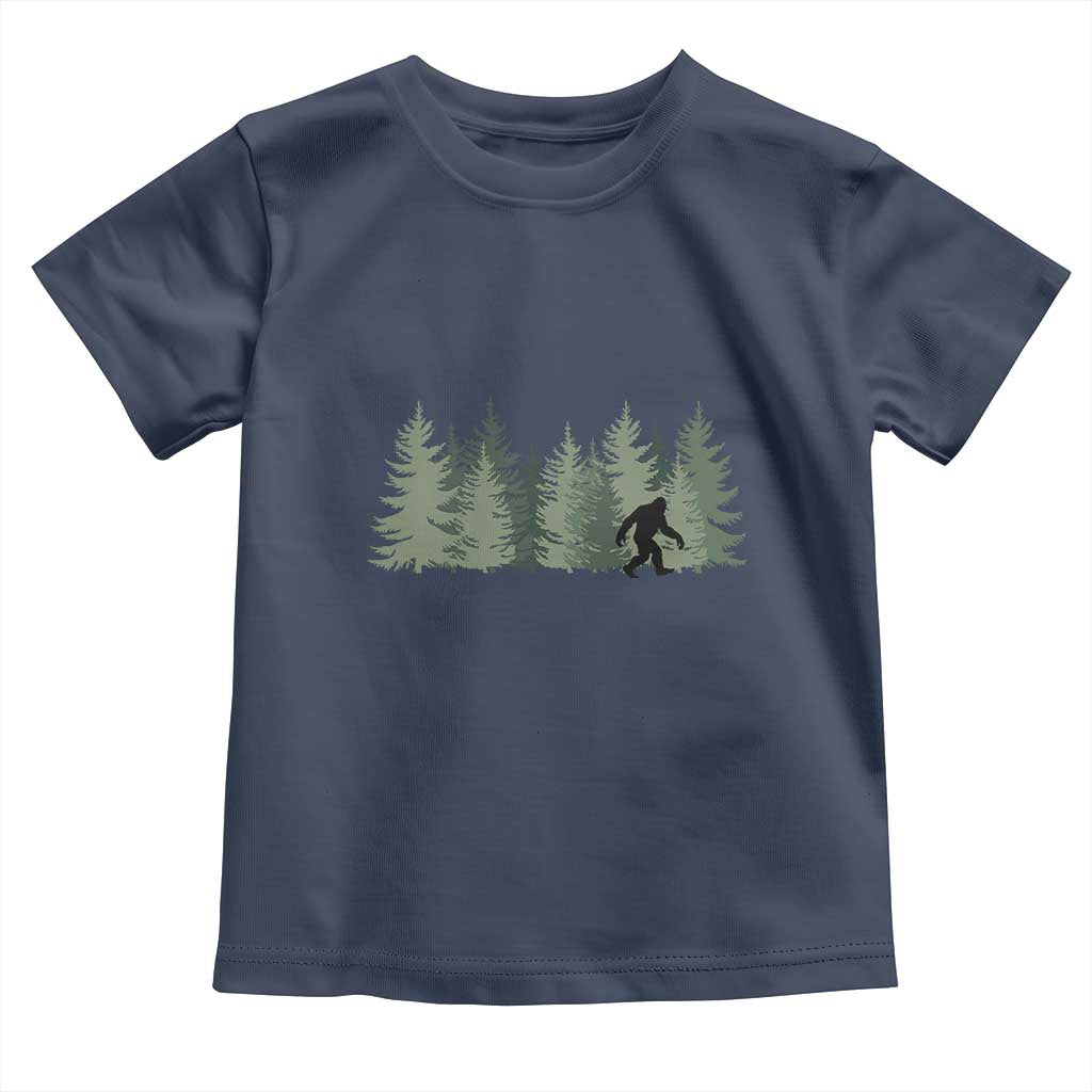 Bigfoot In The Forest Sasquatch Yeti Toddler T Shirt TS10 Navy Print Your Wear