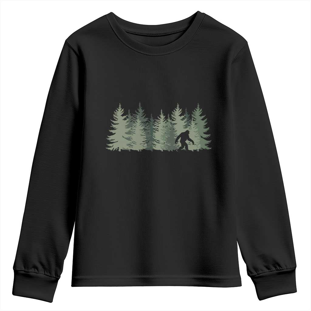 Bigfoot In The Forest Sasquatch Yeti Youth Sweatshirt TS10 Black Print Your Wear
