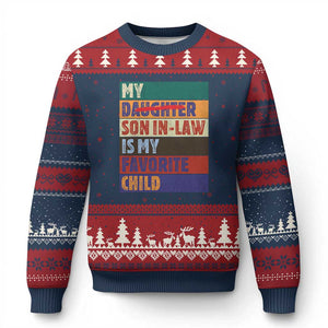 My Son In Law Is My Favorite Child Ugly Christmas Sweater Funny Replaced Daughter TS10 Navy Red Print Your Wear