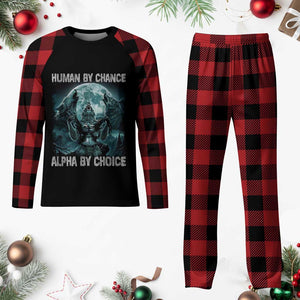 Funny Human By Chance Alpha By Choice Plaid Pajama Set Alpha Wolf TS10 Buffalo Plaid Print Your Wear