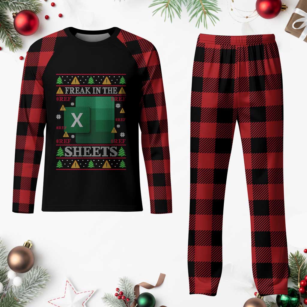 Funny Christmas Freak In The Sheets Plaid Pajama Set Excel Spreadsheets Office Ugly Christmas Accountant Gift TS10 Buffalo Plaid Print Your Wear