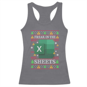 Funny Christmas Freak In The Sheets Racerback Tank Top Excel Spreadsheets Office Ugly Christmas Accountant Gift TS10 Charcoal Print Your Wear