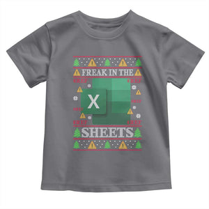 Funny Christmas Freak In The Sheets Toddler T Shirt Excel Spreadsheets Office Ugly Christmas Accountant Gift TS10 Charcoal Print Your Wear