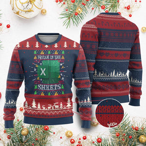 Funny Christmas Freak In The Sheets Knit Sweatshirt Excel Spreadsheets Office Ugly Christmas Accountant Gift TS10 Burgundy Print Your Wear
