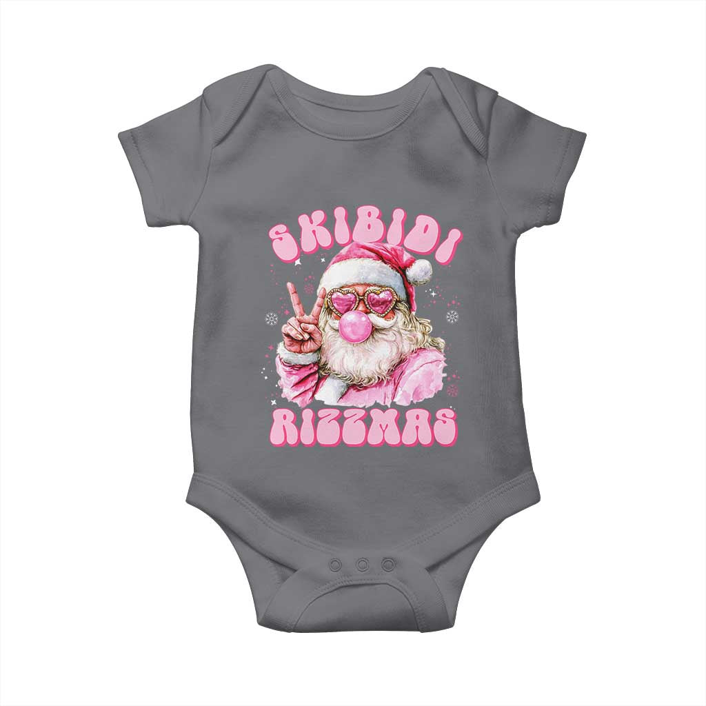 Skibidi Rizzmas Christmas Baby Onesie Rizz Santa Pink Bubble Gum Funny Xmas Girl Kids Gen Alpha TS10 Charcoal Print Your Wear