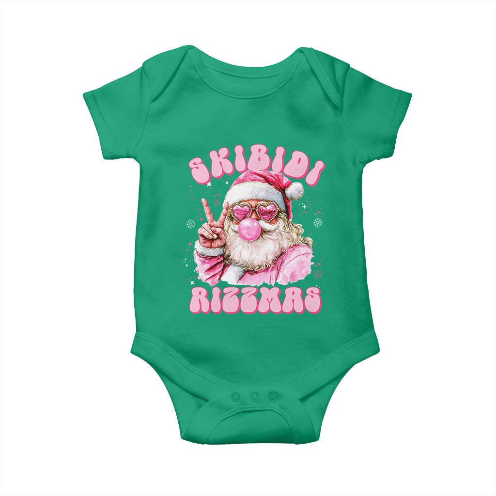 Skibidi Rizzmas Christmas Baby Onesie Rizz Santa Pink Bubble Gum Funny Xmas Girl Kids Gen Alpha TS10 Irish Green Print Your Wear