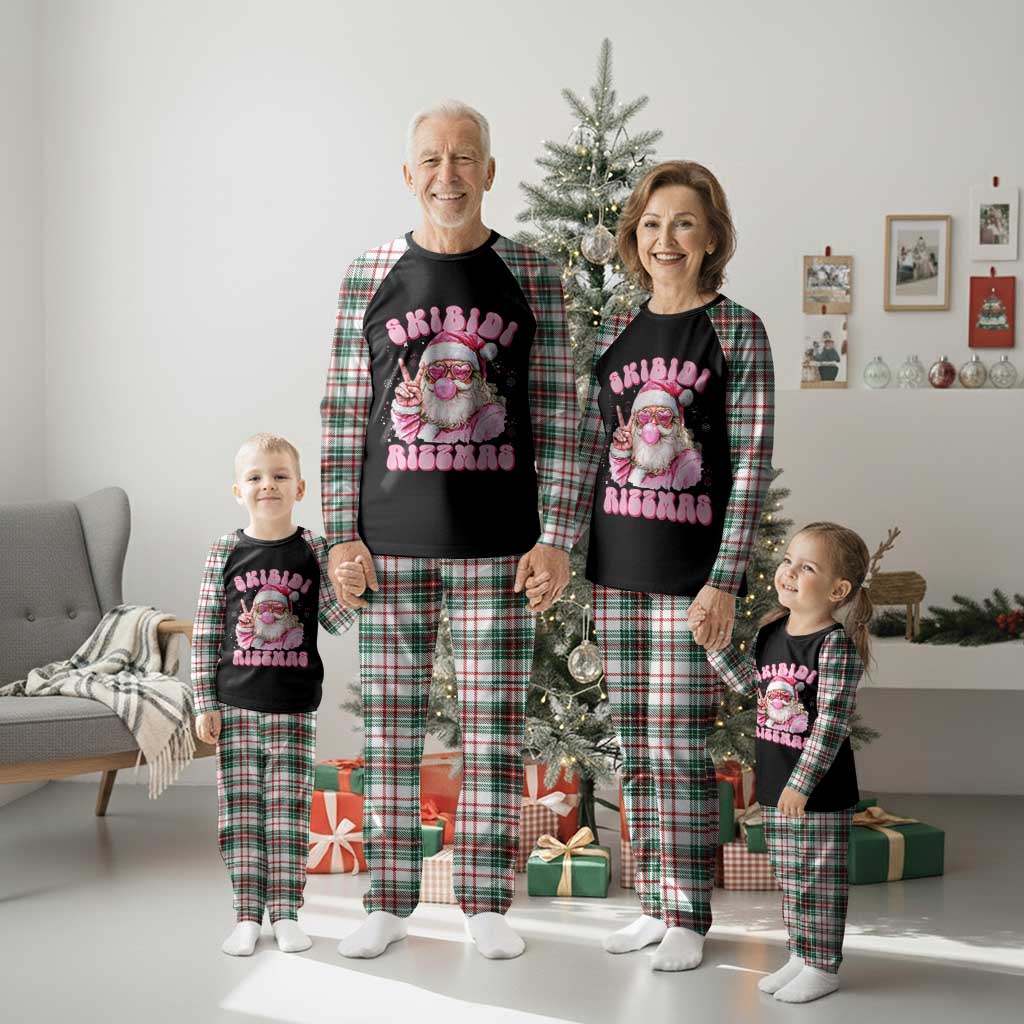 Skibidi Rizzmas Christmas Plaid Pajama Set Rizz Santa Pink Bubble Gum Funny Xmas Girl Kids Gen Alpha TS10 Christmas Plaid Print Your Wear