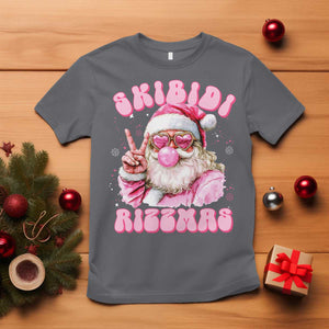 Skibidi Rizzmas Christmas T Shirt Rizz Santa Pink Bubble Gum Funny Xmas Girl Kids Gen Alpha TS10 Charcoal Print Your Wear