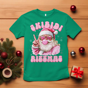 Skibidi Rizzmas Christmas T Shirt Rizz Santa Pink Bubble Gum Funny Xmas Girl Kids Gen Alpha TS10 Irish Green Print Your Wear