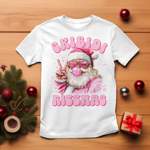 Skibidi Rizzmas Christmas T Shirt Rizz Santa Pink Bubble Gum Funny Xmas Girl Kids Gen Alpha TS10 White Print Your Wear