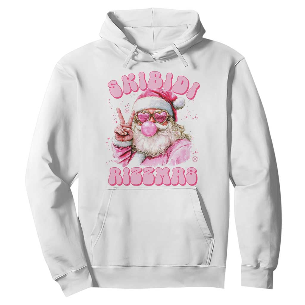 Skibidi Rizzmas Christmas Hoodie Rizz Santa Pink Bubble Gum Funny Xmas Girl Kids Gen Alpha TS10 White Print Your Wear