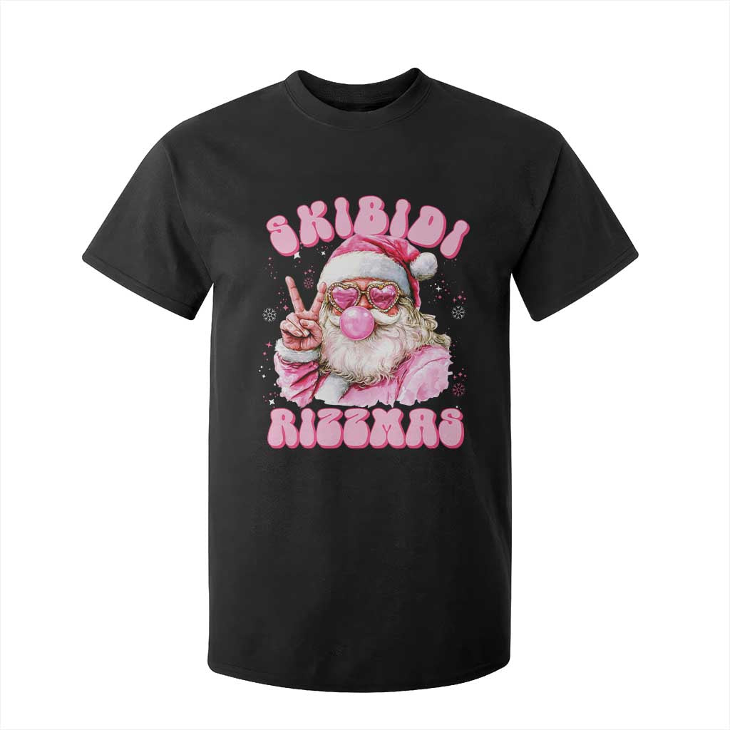 Skibidi Rizzmas Christmas T Shirt For Kid Rizz Santa Pink Bubble Gum Funny Xmas Girl Kids Gen Alpha TS10 Black Print Your Wear