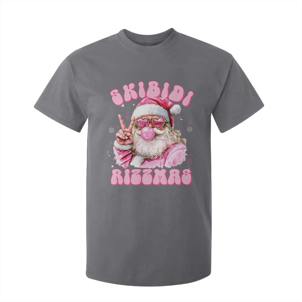 Skibidi Rizzmas Christmas T Shirt For Kid Rizz Santa Pink Bubble Gum Funny Xmas Girl Kids Gen Alpha TS10 Charcoal Print Your Wear