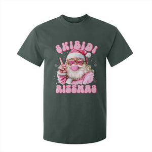 Skibidi Rizzmas Christmas T Shirt For Kid Rizz Santa Pink Bubble Gum Funny Xmas Girl Kids Gen Alpha TS10 Dark Forest Green Print Your Wear