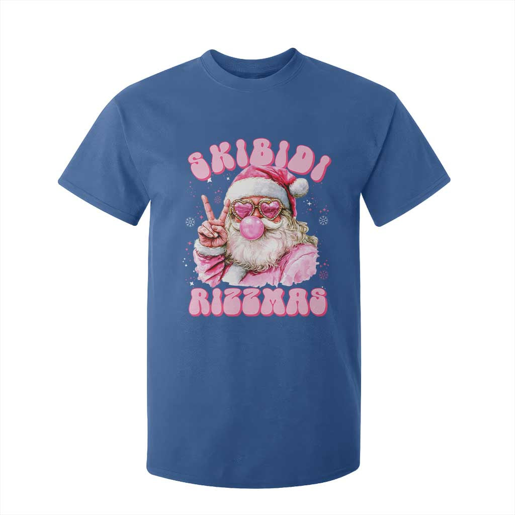 Skibidi Rizzmas Christmas T Shirt For Kid Rizz Santa Pink Bubble Gum Funny Xmas Girl Kids Gen Alpha TS10 Royal Blue Print Your Wear