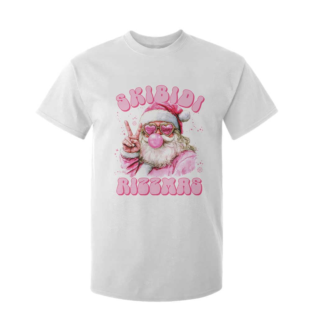 Skibidi Rizzmas Christmas T Shirt For Kid Rizz Santa Pink Bubble Gum Funny Xmas Girl Kids Gen Alpha TS10 White Print Your Wear