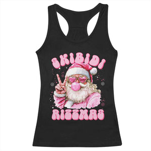Skibidi Rizzmas Christmas Racerback Tank Top Rizz Santa Pink Bubble Gum Funny Xmas Girl Kids Gen Alpha TS10 Black Print Your Wear