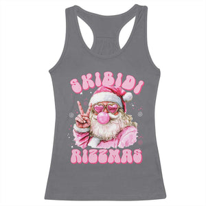 Skibidi Rizzmas Christmas Racerback Tank Top Rizz Santa Pink Bubble Gum Funny Xmas Girl Kids Gen Alpha TS10 Charcoal Print Your Wear