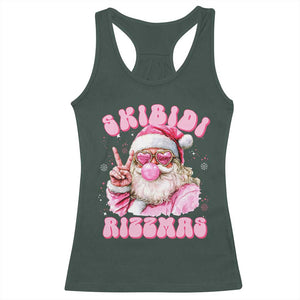 Skibidi Rizzmas Christmas Racerback Tank Top Rizz Santa Pink Bubble Gum Funny Xmas Girl Kids Gen Alpha TS10 Dark Forest Green Print Your Wear