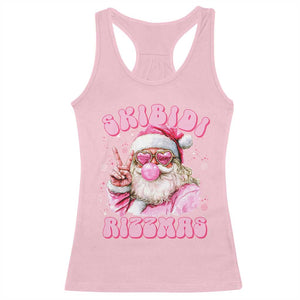 Skibidi Rizzmas Christmas Racerback Tank Top Rizz Santa Pink Bubble Gum Funny Xmas Girl Kids Gen Alpha TS10 Light Pink Print Your Wear